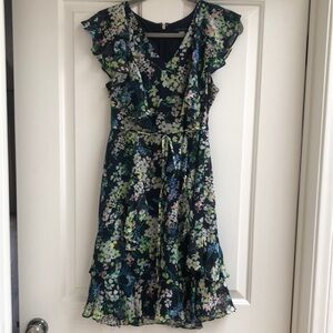 Tommy Hilfiger Floral Ruffle Sleeve Dress